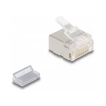 DeLOCK RJ45 modulārais spraudnis Cat.6A plāniem un plakaniem kabeļiem 100 gab. komplekts