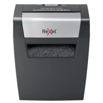 Rexel Momentum X406 papīra smalcinātājs, šķērsgriezums, P4, 4 x 28 mm, 15 L, 125 lapas, 70 dB, pogas