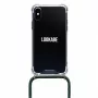 Phone necklace maciņš Lookabe iPhone X / Xs — zelts ar zaļu siksnu