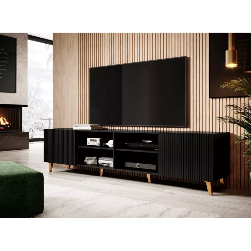 Cama RTV skapis PAFOS 200x42x52 melns matēts