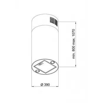 Tvaika nosūcējs MAAN Elba 2 39, alumīnija tauku filtrs, elektroniska vadība ar displeju un tālvadību, spīdīgs zelts, Ø390 mm