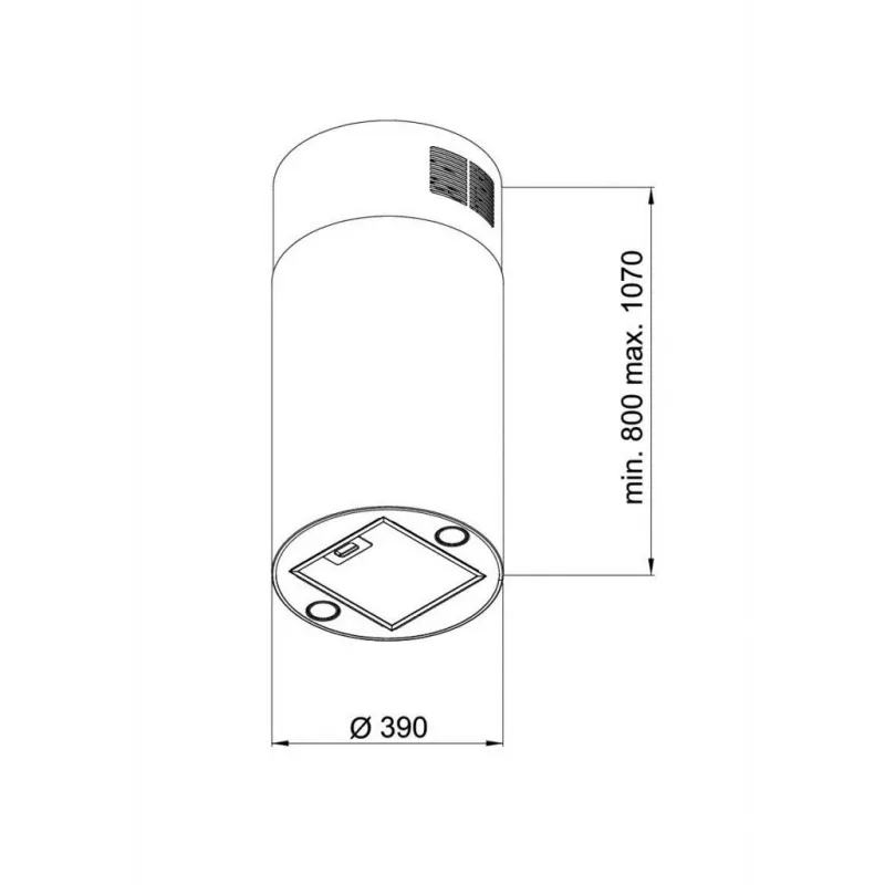 Tvaika nosūcējs MAAN Elba 2 39, alumīnija tauku filtrs, elektroniska vadība ar displeju un tālvadību, spīdīgs zelts, Ø390 mm