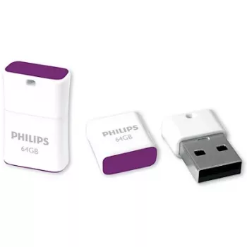 Philips FM64FD85B/00 USB zibatmiņa 64 GB USB Type-A 2.0 Purpura, Balta
