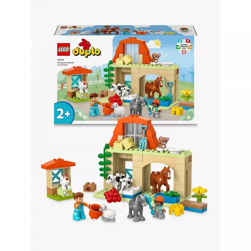 Konstruktors LEGO DUPLO Lauku sētas dzīvnieku kopšanas komplekts 10416 — 74 gabali, 2 minifigūras, vecums 2+
