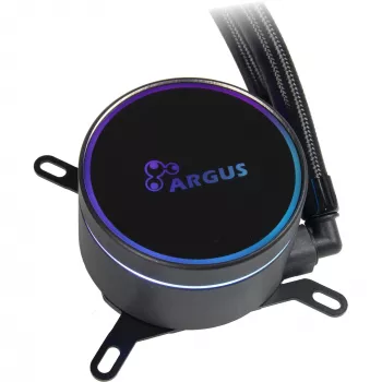 INTER-TECH LC-360 RGB — 360 mm šķidruma dzesētājs, 3 × 120 mm ventilatori, hidrauliskie gultņi, ARGB apgaismojums, melns