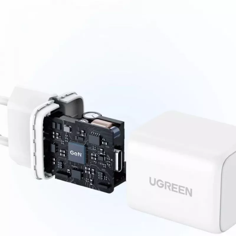 UGREEN Lādētājs Nexode N Series X513 30W GaN USB-C viena porta ātrais lādētājs, 100–240V, balts
