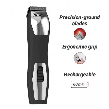Trimmeris Wahl GroomsMan Pro Battery Black Nerūsējošais tērauds 0.7 mm 3 cm
