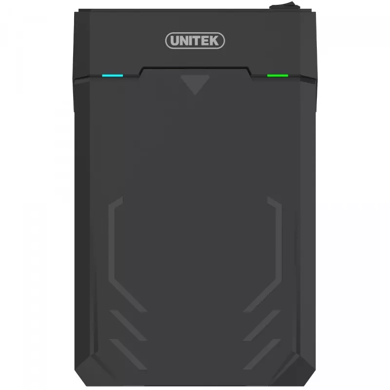HDD/SSD ārējais korpuss Unitek Y-3035 — 2.5/3.5 collu SATA, USB 3.2 Gen 1 (USB Type-B), 6 Gbit/s, melns, ar tīkla adapteri