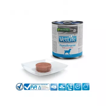 Slapjā suņu barība Farmina Vet Life UltraHypo 300 g — hipoalerģiska veterinārā diēta, zivs, bezgraudu