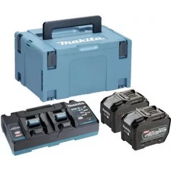 MAKITA 191Y97-1 - Barošanas avota komplekts XGT ierīcēm (40V XGT litija-jonu | sastāv no 2x BL4080F akumulators 8,0 Ah, DC40RB dubultais ātrais lādētājs, transportēšanas soma)