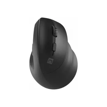 Vertikālā optiskā pele NATEC CRAKE 2 — Bluetooth 5.2, 2400 DPI, 6 pogas, labai rokai, melna