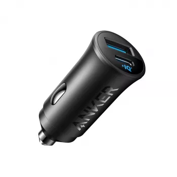 Anker autolādētājs 30W 2 porti Melns Ātrā uzlāde