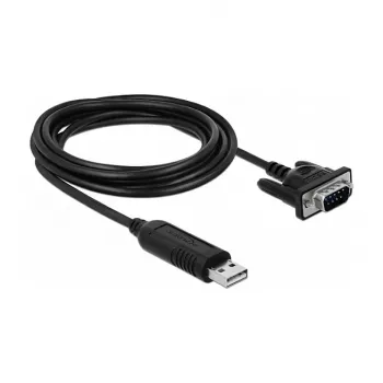 Seriālais kabelis DeLOCK 66282 Melns 1.8 m RS-232 USB Type-A
