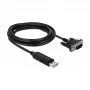 Seriālais kabelis DeLOCK 66282 Melns 1.8 m RS-232 USB Type-A