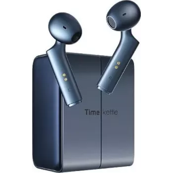 Bezvadu tulkošanas austiņas Timekettle W4 zilā krāsā — kabatas tulks reāllaika runas tulkošanai