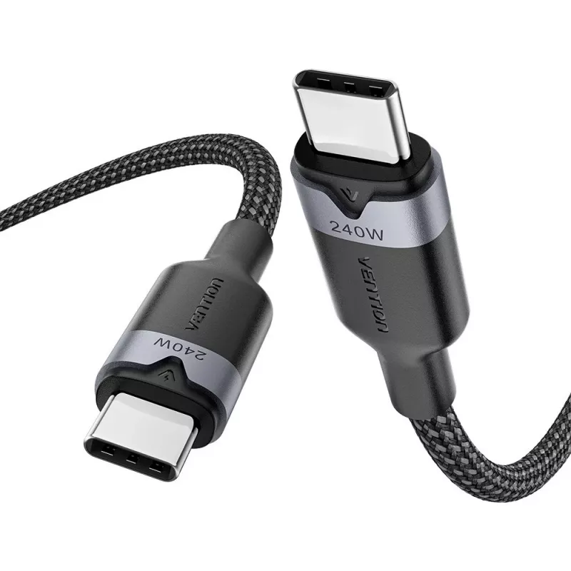 USB-C uz C 2.0 Vention3.1 5A 240W 2m BK kabelis