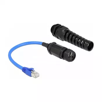 Tīkla kabelis DeLOCK 66809 Melns Zils 0,25m Cat6 SF/UTP