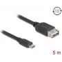 USB kabelis DELOCK 81521 — USB 2.0, Micro‑USB B uz USB A, 5 m, melns