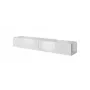 TV statīvs cama meble SLIDE 200 — 2000×400×300 mm, balts spīdīgs MDF, balts rāmis