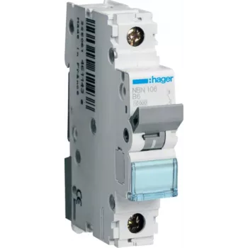 Automātiskais slēdzis Hager NBN106 1P, 6 A, 50–60 Hz, 17.5 mm plats
