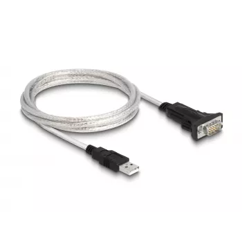 DeLOCK 63465 USB seriālais kabelis 1.8m melns caurspīdīgs USB Type-A DB-9