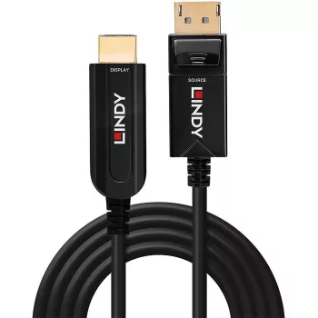 Lindy 10m hibrīda optiskās šķiedras DisplayPort 1.2 uz HDMI 18G kabelis