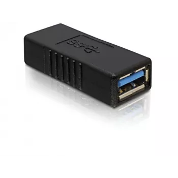 DELOCK USB 3.0-A adapteris USB-A uz USB-A melns, USB 3.0 datu pārraide