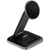 SATECHI 3-in-1 Salokāms Qi2 Bezvadu Lādētājs (Space Gray) ar A, C, G spraudņiem