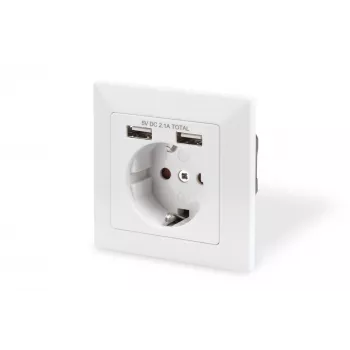 Drošības kontaktligzda iegulšanai Digitus DA-70613 ar 2 USB portiem