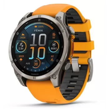 Garmin fenix 8 3.56 cm (1.4) AMOLED 47 mm Digitāls 454 x 454 pikseļi Skārienekrāns Grafīts Wi-Fi GPS (satelīts)