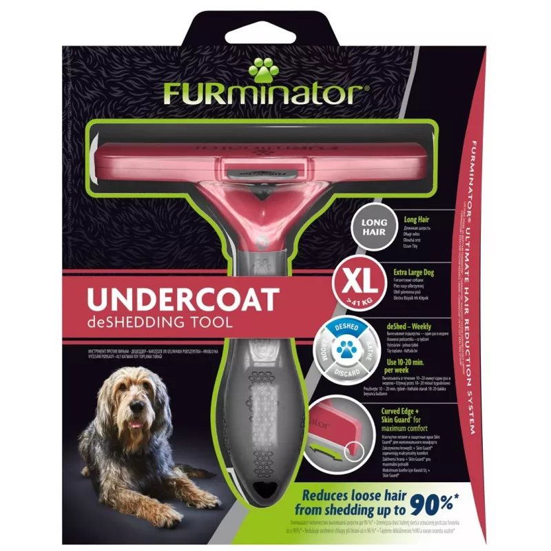 FURminator FUR151234 DeShedding rīks garspalvainiem milzu suņiem, melns, 470 g