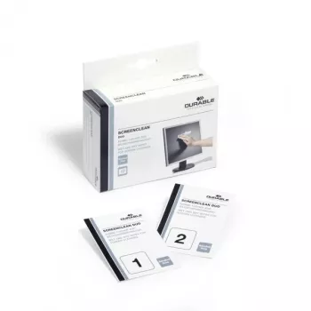 Durable SCREENCLEAN duo 5721 – slapjās un sausās salvetes ekrānu tīrīšanai