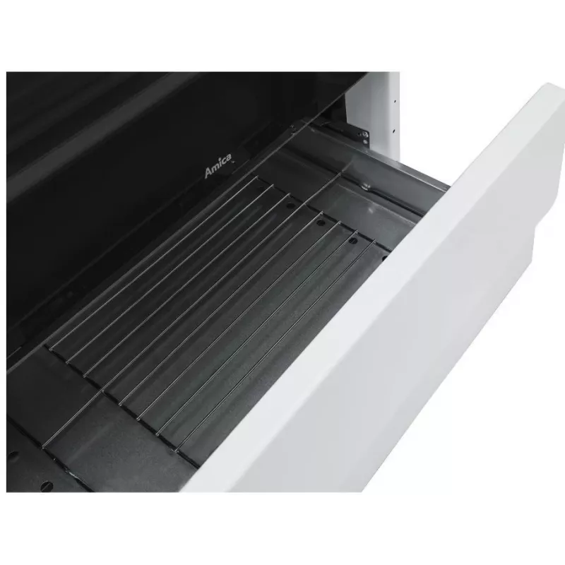 Brīvstāvoša plīts Amica SHM51071W balta, gāzes virsma 4 degļi, elektriskā cepeškrāsns 63L