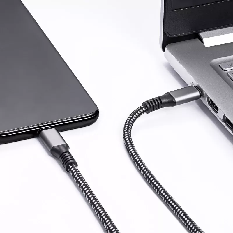 Akyga AK-USB-34 USB-C – USB-C Thunderbolt 3 kabelis, 40 Gbps, 100 W, 1,5 m, melns