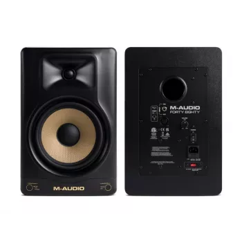Aktīvais monitora skaļrunis M-Audio Forty Eighty, 80W, divu ceļu, 8 collu zemfrekvenču skaļrunis, 1,25 collu augstfrekvenču skaļrunis, XLR/TRS ieejas, MDF korpuss