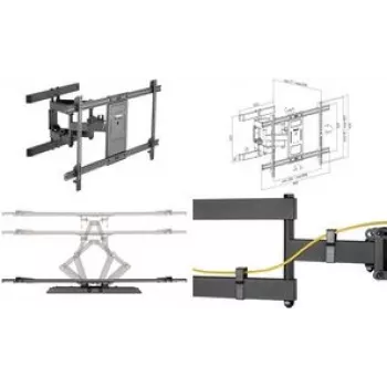 LOGILINK BP0115 TV sienas stiprinājums 43-90collu slīpums +3-15 pagrieziens +-60 428mm