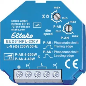 Universālais dimmeris-slēdzis ELTAKO EUD61NPL-230V (61100832) ar minimālo slodzi tikai 4W