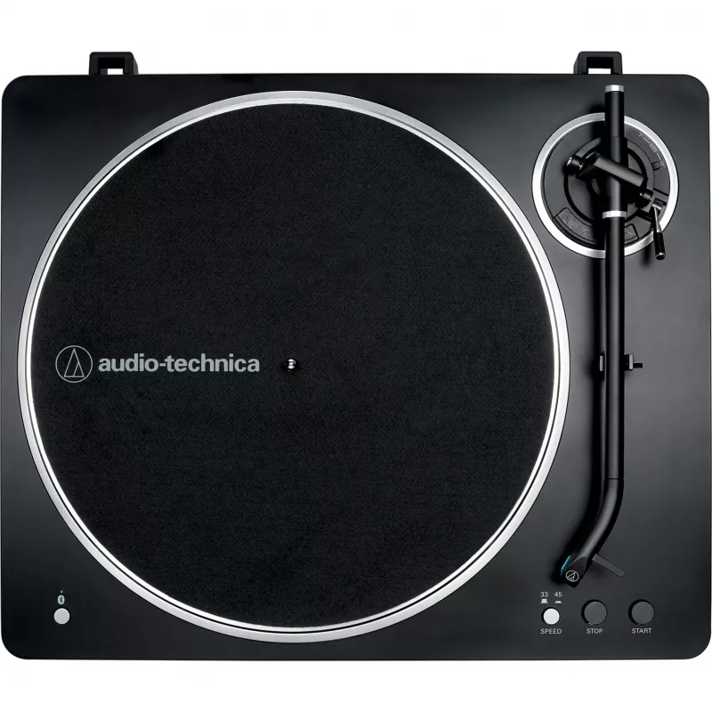 Audio-Technica AT-LP70XBTBS, atskaņotājs melns/sudrabs, iebūvēts fono priekšpastiprinātājs, Bluetooth, pilnībā automātisks, siksnas piedziņa