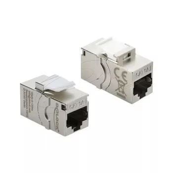 DELOCK RJ45 Cat.6A keystone modulis ar skrūvējamu aizsargvāciņu, zils
