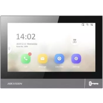 Iekštelpu video domofons Hikvision DS-KH8381-WTE1 7 collu 1024×600, PoE, Wi‑Fi, MicroSD