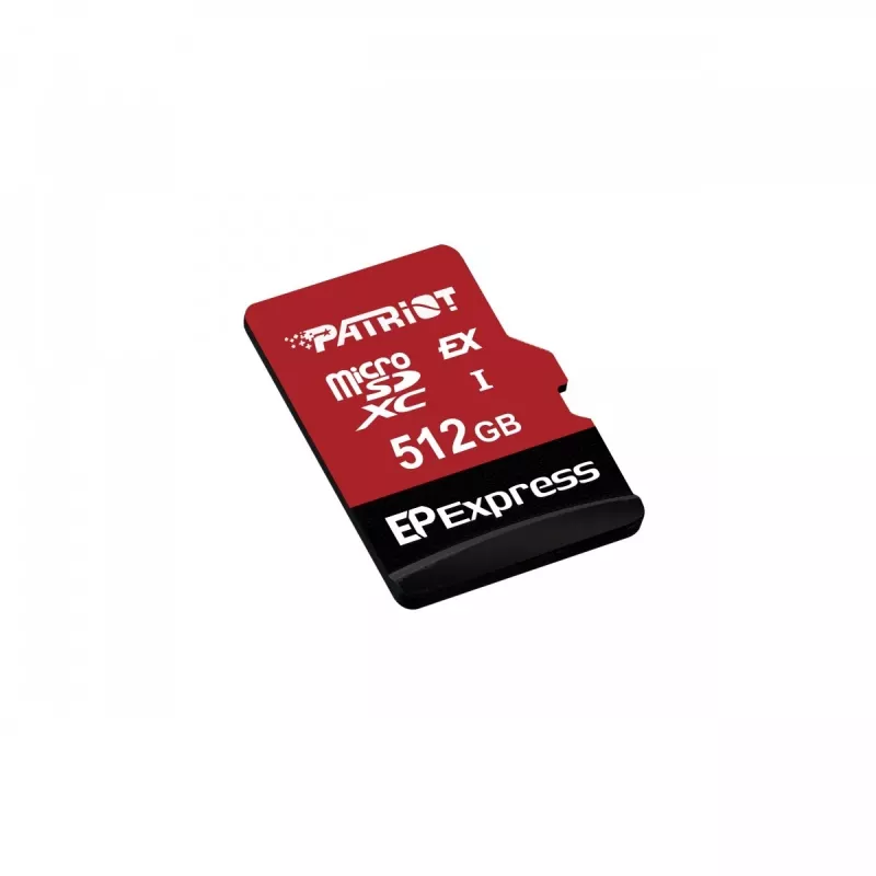 PATRIOT PEF512GEPEXMCX MicroSDXC atmiņas karte 512 GB UHS-I U3 V30 Class 10, lasīšana 800 MB/s, rakstīšana 600 MB/s, rakstīšanas aizsardzības slēdzis