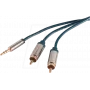 Audio kabelis ShiverPeaks SP30832-5-SLIM 5m 3.5mm 2xRCA zils hroms