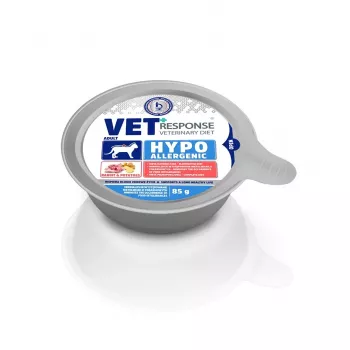 VET RESPONSE Hypoallergenic Rabbit kaķu mitrā barība - 85g