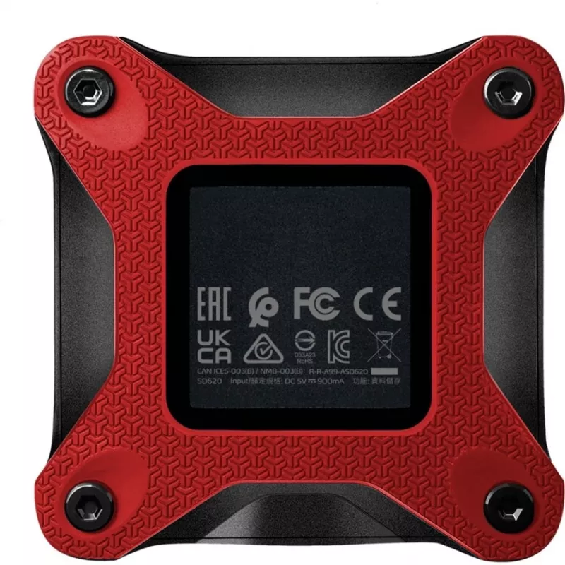 Ārējais SSD ADATA SD620 1 TB, portatīvais, USB 3.2 Gen 2 (Micro-USB B), lasīšana 520 MB/s, rakstīšana 460 MB/s, triecienizturīgs, sarkans