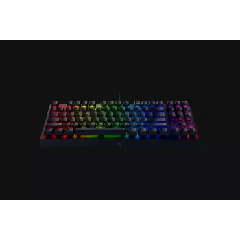 Mehāniskā spēļu tastatūra Razer BlackWidow V3 Tenkeyless — USB, QWERTY US, Razer Yellow slēdži, RGB fona apgaismojums, melna
