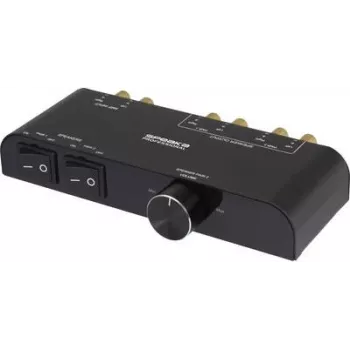 SpeaKa Professional 2 Portu Skaļruņu Slēdzis ar Integrētu Skaļuma Kontroli Melns (SP-6518220)