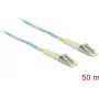 DELOCK 80151 Šķiedru optikas lēciena kabelis MMF OM3 50 m 2x LC - 2x LC Aqua krāsa Pilns duplekss