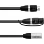 Adaptera kabelis EUROLITE 30227869 IP XLR 3-pin vīrietis uz 2× IP XLR 3-pin sieviete