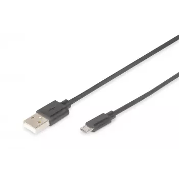 Digitus USB 2.0 savienojuma kabelis [1x USB 2.0 A spraudnis - 1x USB 2.0 Micro-B spraudnis] 1,80 m Melns Digitus (AK-300127-018-S)