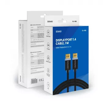 DisplayPort kabelis Savio CL-165 1 m Melns